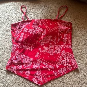 red and white comfy bandana top